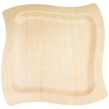 Assiette vague bois 22,5 x 25,5cm