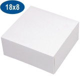 Boite pâtissière en carton blanche 18x8 cm