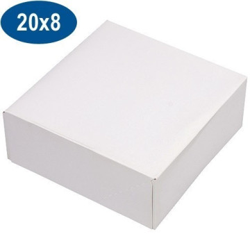 Boite pâtissière en carton blanche 20x8 cm