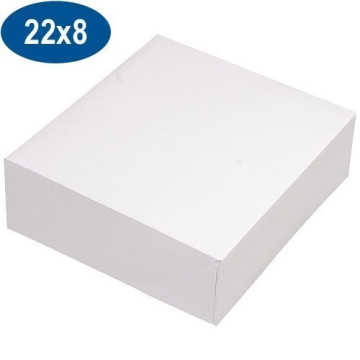 Boite pâtissière en carton blanche 22x8 cm