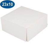 Boîte patissière en carton blanche 23x10 cm