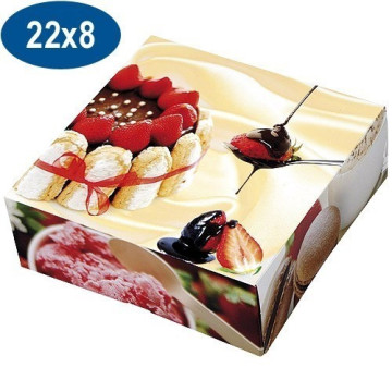 Boite pâtissière charlotte en carton 22x8 cm