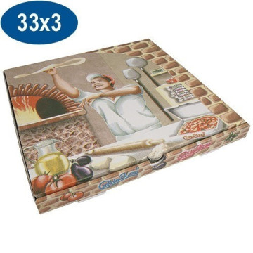 Boite pizza en carton   33x33x3 cm