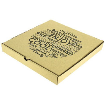 Boite pizza kraft brun en carton 29x29x4 cm