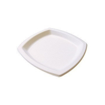 Assiette pulpe blanche carrée Ø 17 cm