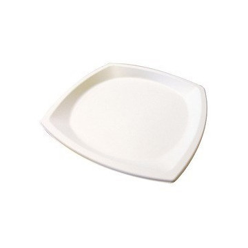 Assiette pulpe carrée blanche Ø 25 cm