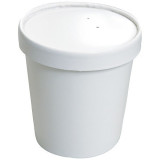 Pot à soupe carton blanc 36cl / 12oz avec couvercle