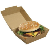 Boite hamburger kraft brun 110x104x75 mm
