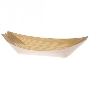 Lot de 100 Barquette bateau en bois 17x8,5 cm