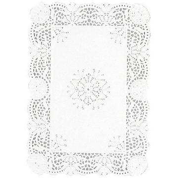 Dentelle rectangle en papier blanc 40x50 cm