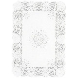 Dentelle rectangle en papier blanc 35x25 cm
