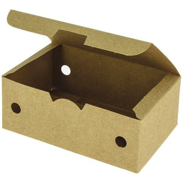 Boîte nuggets carton kraft brun 114x73x45 mm